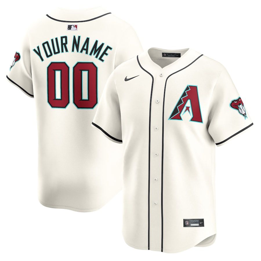 Men Arizona Diamondback Nike White Home Limited Custom MLB Jersey->customized mlb jersey->Custom Jersey